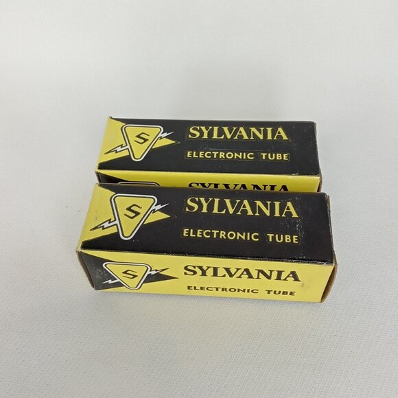 WWII Era Electronic Tube With Box Set Of 2 Sylvania Model 5ES8 NOS NIB 1940s - Picture 11 of 11